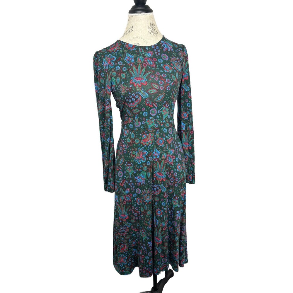 Boden Camille Long Sleeve Dress 6 Petite Paisley Modest